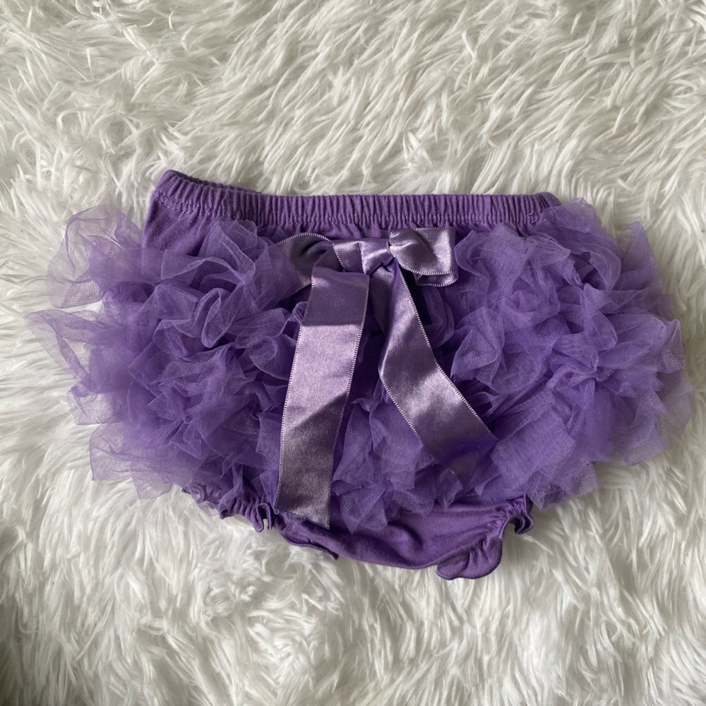 Purple Tulle Skirt with Satin Bow